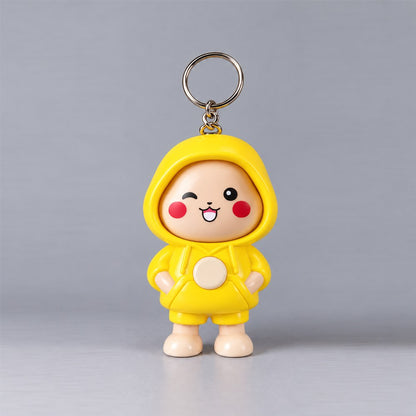 Cute Hoodie Character Keychain - Kawaii Cartoon Figure Keyring for Bags, Keys & Gifts