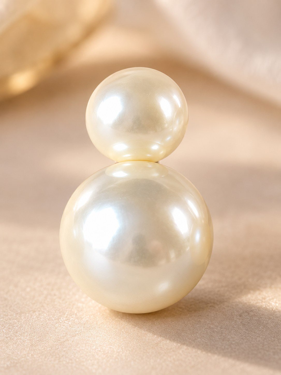 Classic Double Pearl Front-Back Stud Earrings