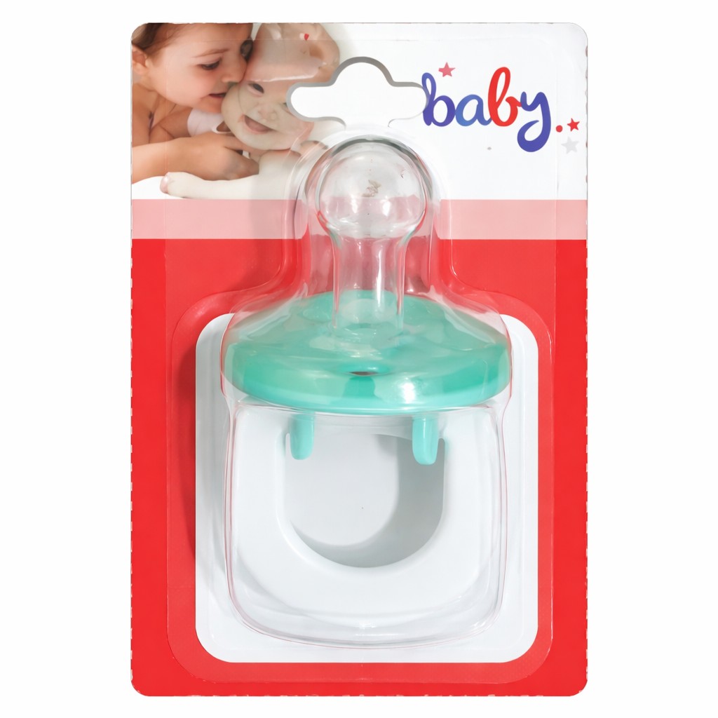 Classic Teal & White Baby Pacifier with Hygiene Cap