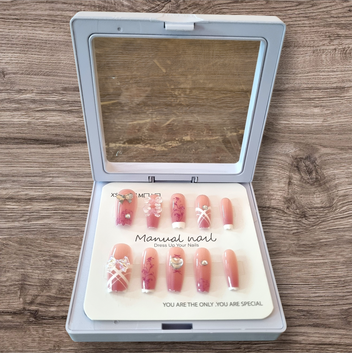 Pink & White Ombre French Tip Press-On Nails