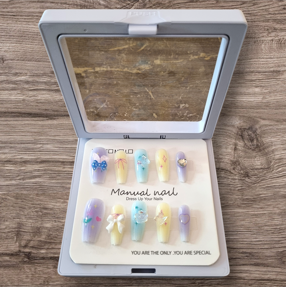 Pink Heart French Tip Press-On Nails