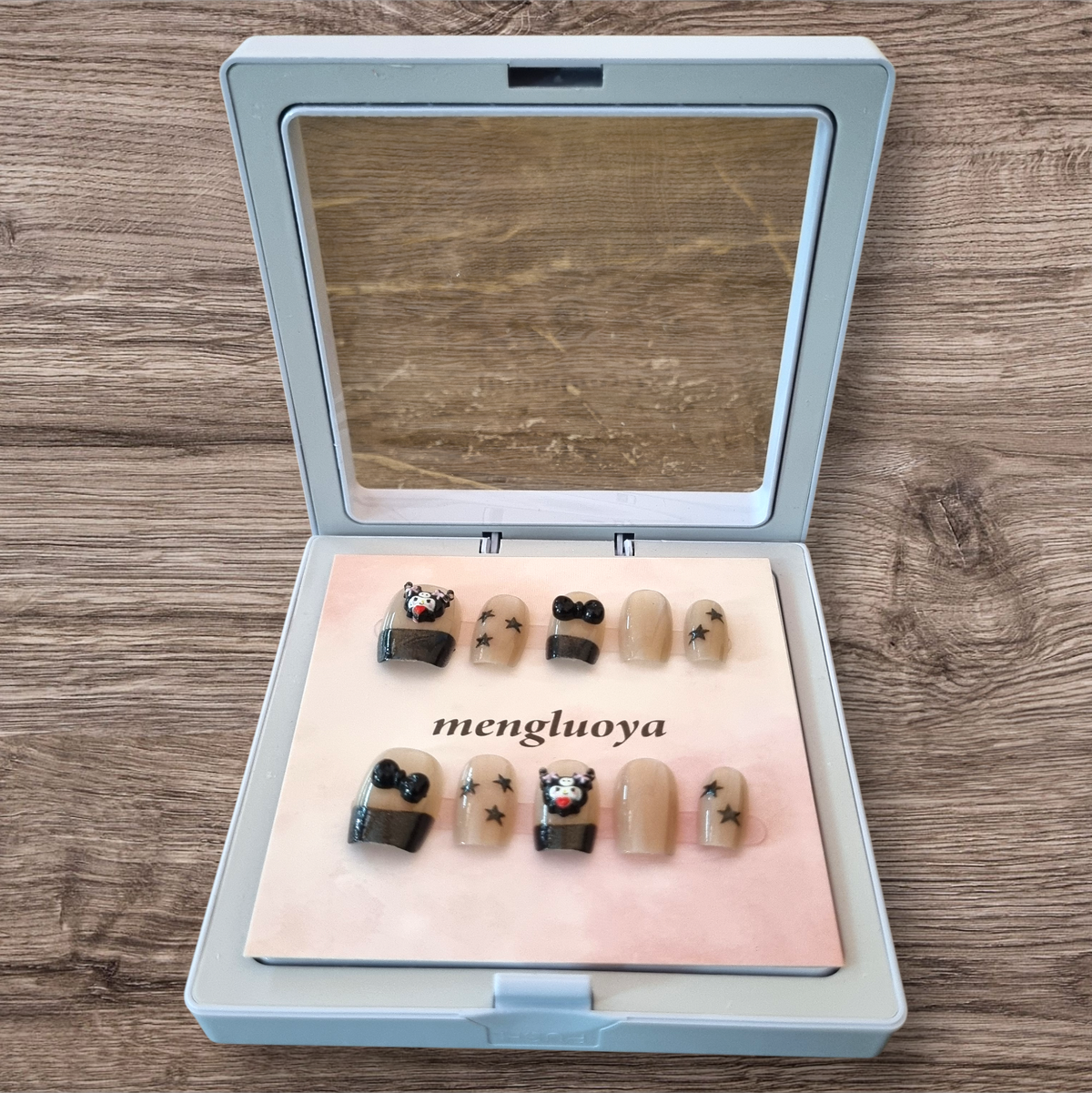Black Star French Tip Press-On Nails